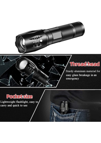 【eğlenceli Canlı】 Güçlü T6 LED El Feneri Süper Parlak Alüminyum Alaşımlı Taşınabilir Torch USB Şarj Edilebilir Açık Kamp Taktik Flaş Işığı (Yurt Dışından)