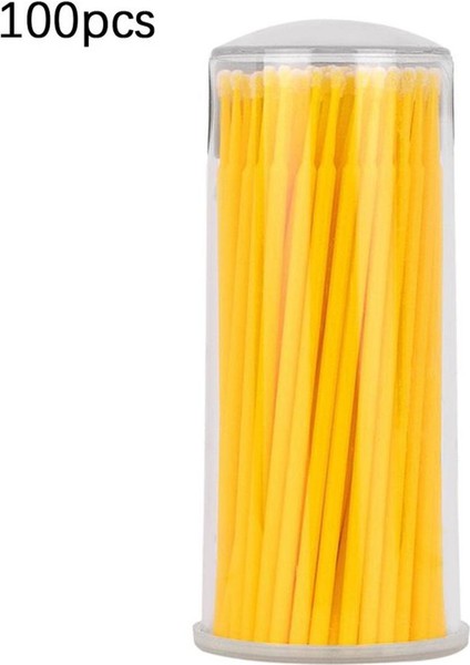 100 Adet Şişelenmiş Tek Kullanımlık Pamuklu Çubuk Kirpik Aşılama Cara Temizleme Çubuğu (Yurt Dışından)