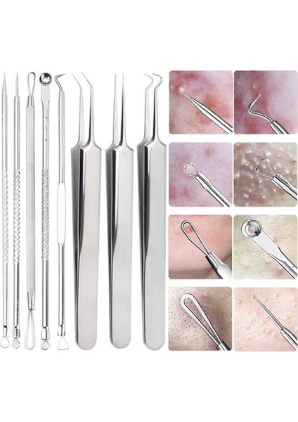 8 Adet Cilt Temizleyici Iğneleri Komedon Temizleme Yüz Cilt Bakımı Araçları (Yurt Dışından)