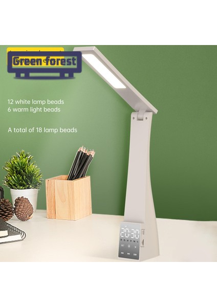 Yeşil Orman LED Masa Lambası Sıcaklık Tahmini LED Okuma Göz Koruması Gece Işığı Çalar Saat (Yurt Dışından) indirimleri