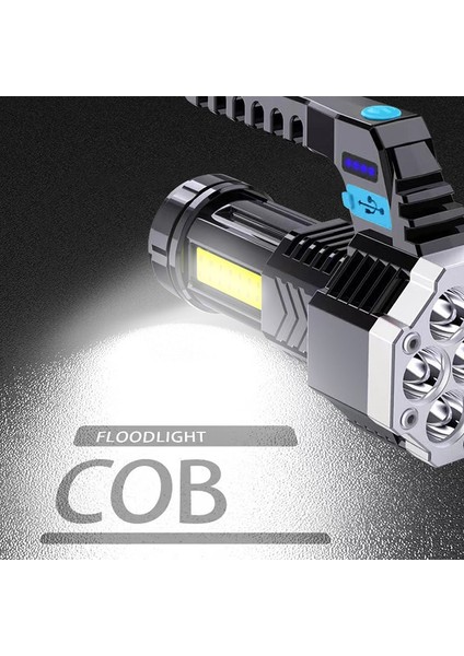 Taşınabilir 7-Led Güçlü Işık El Feneri Cob Yan Işık Su Geçirmez LED El Feneri USB Şarj Edilebilir El Feneri (Yurt Dışından)