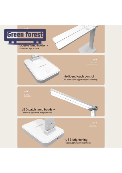 Yeşil Orman Masaüstü Işığı Ultra Parlak Karartma Çift Kafalı Masaüstü Lambası Okuma Işığı (Yurt Dışından) fırsatları