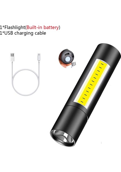 Mini Taşınabilir 2 LED Q5 El Feneri Fener 3 Mod Çalışma Flaş Işıkları Torch USB Şarj Edilebilir Açık Balıkçılık Kamp El Fenerleri (Yurt Dışından)