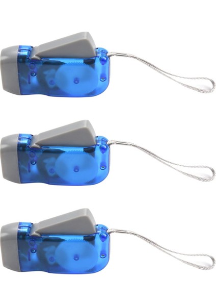 3x El Basın LED El Feneri Fener Dinamo Mini El Feneri LED Acil Durum Dinamo Torch Lambası Kendinden Şarjlı El Işığı (Yurt Dışından)