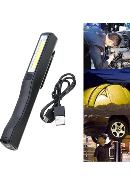 LED Işık-2 x Şarjlı Çalışma Işığı 2 x USB Şarj Kablosu-Siyah & Mavi (Yurt Dışından) modelleri