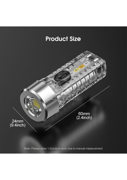Auoyo Işıkları Anahtarlık Işığı Ultra Küçük Mini Çok Fonksiyonlu Işık Taşınabilir Su Geçirmez Işık USB Şarjı Ultra Hafif Güçlü Işık Dış Mekan Uyarı Işığı Acil Durum Lambası 7 Modu (Yurt Dışından) fırsatları