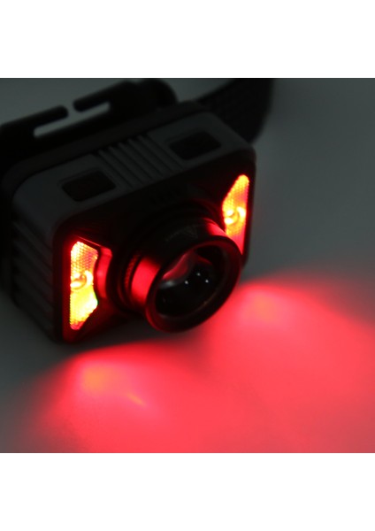 Estink Far Şarj Edilebilir XHP50 Güçlü Parlaklık LED Kırmızı Işık Yakınlaştırılabilir (Yurt Dışından)