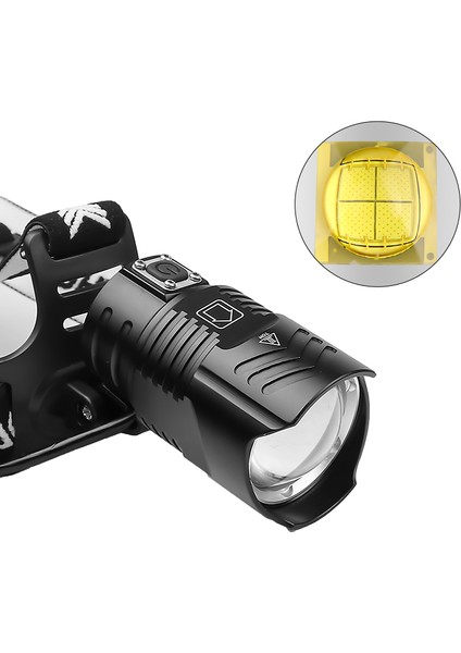 Lumiparty 8000 Lümen XHP90 LED Far Balıkçılık Kamp Yüksek Güç Lambası Zumlanabilir USB Meşaleler El Feneri (Yurt Dışından)