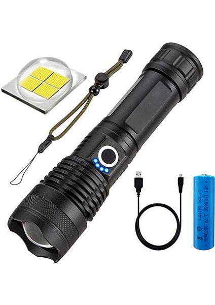 Zoroom El Fenerleri, 2000 Yüksek Lümenli Ful P50 El Feneri Zumlanabilir, Kamp Yürüyüş Için Hayat Suya Dayanıklı Flaş Işığı (Yurt Dışından)