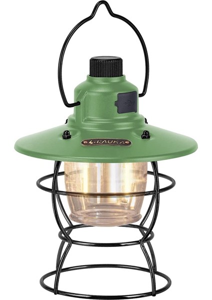 LED Vintage Kamp Feneri Demiryolu, Ekranlı, Yürüyüş Için Ipx4 Su Geçirmez Taşınabilir Çadır, Kamp, Yeşil (Yurt Dışından)