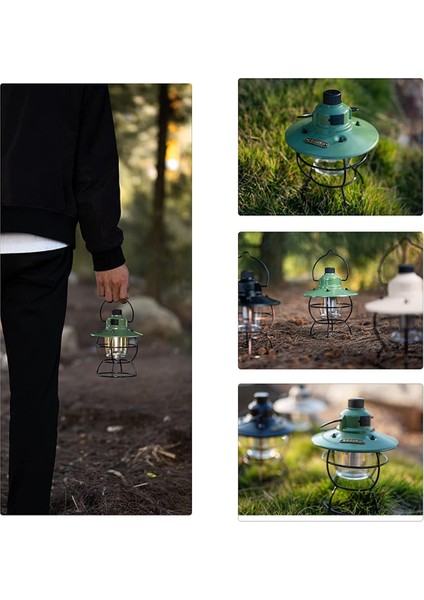 LED Vintage Kamp Feneri Demiryolu, Ekranlı, Yürüyüş Için Ipx4 Su Geçirmez Taşınabilir Çadır, Kamp, Yeşil (Yurt Dışından)