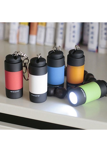 USB Şarj Edilebilir Taşınabilir LED Işık El Feneri Lambası Cep Anahtarlık Mini Torch (Yurt Dışından)