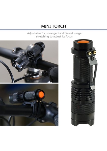 Açık Hava Etkinliği Siyah Için Taşınabilir Q5 LED El Feneri Torch Ayarlanabilir Lamba 300LM (Yurt Dışından)