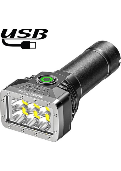 LED El Feneri USB Şarj Edilebilir Mini Elektrikli Torch Taşınabilir Acil Işık Dış Aydınlatma (Yurt Dışından)