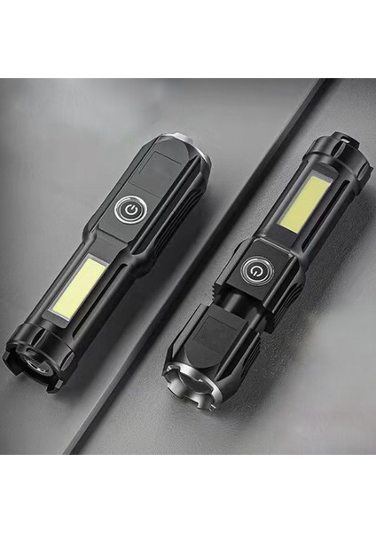 Dış Mekan Güçlü Işık Çift Işık Kaynaklı El Feneri Yan Işıklı Güçlü Işık El Feneri USB Doğrudan Şarj A (Yurt Dışından)