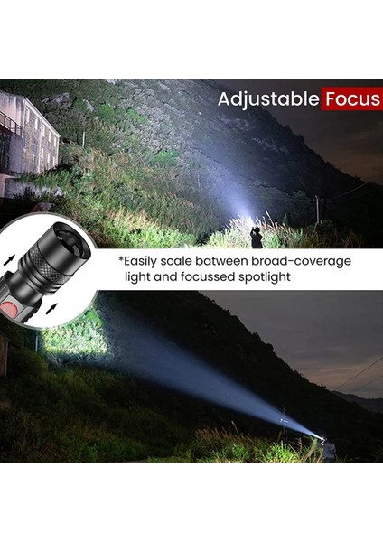 Araba El Feneri-1 x LED Şarj Edilebilir El Feneri 1 x USB Kablosu-Siyah (Yurt Dışından)