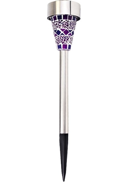Cam Mozaik LED Solar Çim Lambası Mor LED Işık Peyzaj Lambası C (Yurt Dışından)