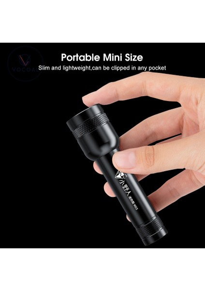 Vocoal Mini Işık LED Torch Işığı Zumlanabilir Dış Mekan Işığı Mini Şarj Edilebilir LED Işık Cep Boyutunda Su Geçirmez Işık Güçlü Işık Yürüyüş Avcılık Için Uzun Mesafe (Yurt Dışından)