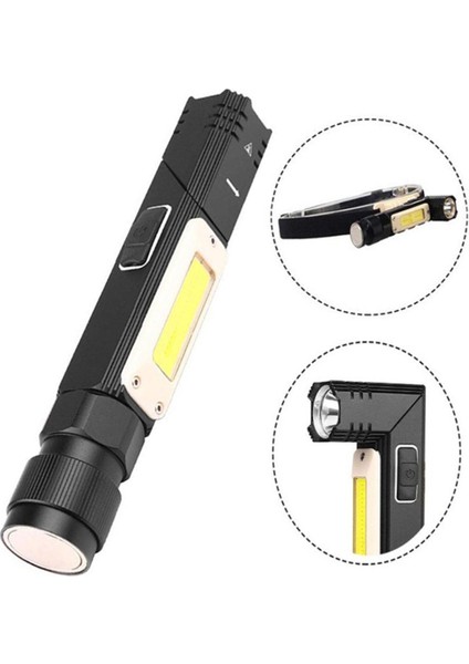 LED Taşınabilir Yürüyüş Işık Mini Cep Su Geçirmez Lamba Katlanır Cob El Çalışma Lambaları USB Şarj Manyetik Acil Durum Işıkları (Yurt Dışından)