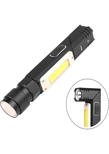 LED Taşınabilir Yürüyüş Işık Mini Cep Su Geçirmez Lamba Katlanır Cob El Çalışma Lambaları USB Şarj Manyetik Acil Durum Işıkları (Yurt Dışından)