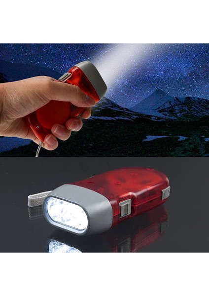 LED Açık El Presleme Dinamo Wind Up El Feneri Torch Işık Kamp Lambası Güneş Işığı Süper Mağaza (Yurt Dışından)