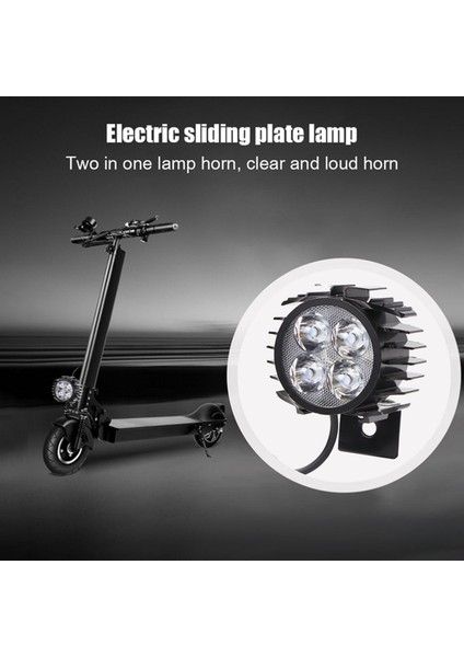 4 LED Elektrikli Bisiklet 2-In-1 Korna Far Katlanır Su Geçirmez Parlak Ön Işık Alüminyum 12W Ebike Scooter (Yurt Dışından)
