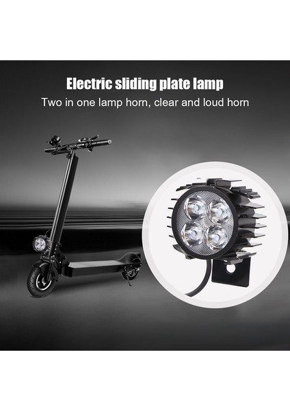 4 LED Elektrikli Bisiklet 2-In-1 Korna Far Katlanır Su Geçirmez Parlak Ön Işık Alüminyum 12W Ebike Scooter (Yurt Dışından)