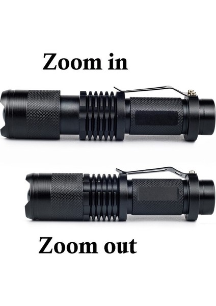 2000 Lümen Güçlü Taktik Mini El Feneri Taşınabilir LED Kamp Lambaları 3 Mod Ayarlanabilir Zumlanabilir Odak Torch Işık Fenerler (Yurt Dışından)