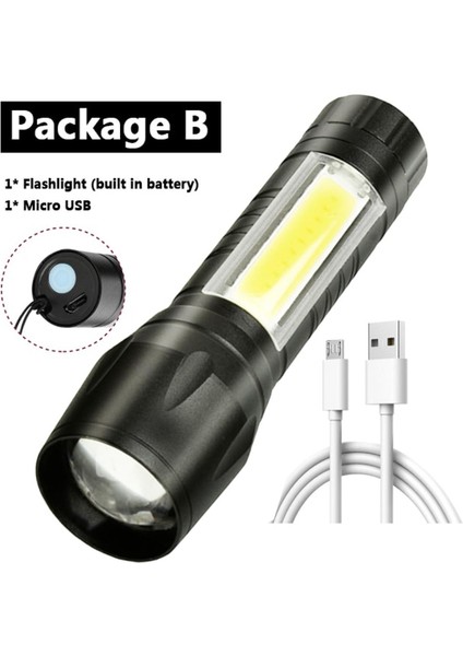 Dahili Pil Xp-G Q5 LED El Feneri Torch Alüminyum Su Geçirmez Kamp Ampuller Darbeye Dayanıklı Ayarlanabilir Zumlanabilir Spor Işık (Yurt Dışından)