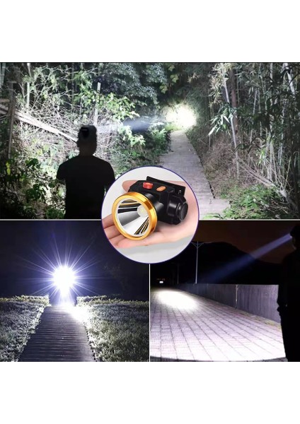 Vimite 6t Farlar LED USB Şarj Edilebilir Çalışma Işığı Dış Mekan Acil Su Geçirmez Far Teleskopik Zoom El Feneri Balıkçılık Gece Koşu Kamp Işığı (Yurt Dışından) modelleri