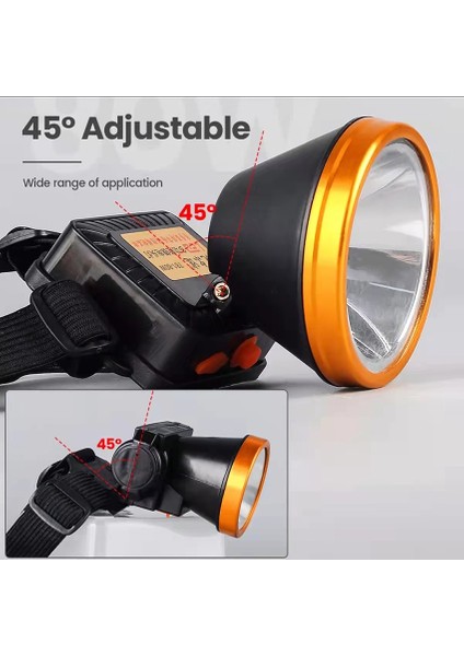 Vimite 6t Farlar LED USB Şarj Edilebilir Çalışma Işığı Dış Mekan Acil Su Geçirmez Far Teleskopik Zoom El Feneri Balıkçılık Gece Koşu Kamp Işığı (Yurt Dışından) indirimleri