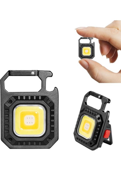 Mini LED El Feneri Çalışma Işığı Anahtarlık Cep Fener USB Şarj Edilebilir Lamba Manyetik Braket ile Açık Hava Balıkçılık Yürüyüş Kamp Için Şişe Açacağı (Yurt Dışından)