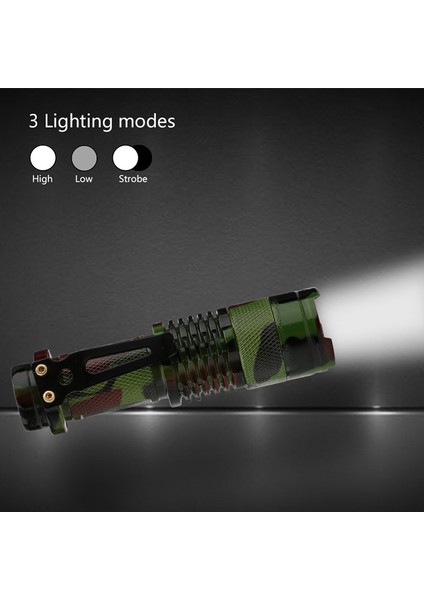 SK68 1000LM El Feneri Su Geçirmez Kamuflaj LED El Feneri Torch Taşınabilir Işık Deresi (Yurt Dışından)