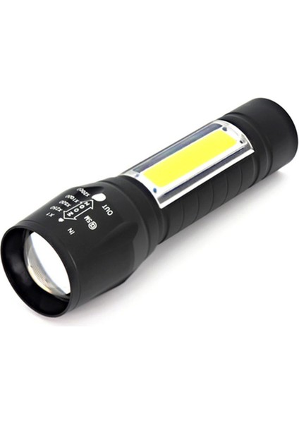 Açık Taşınabilir Süper Parlak USB Şarj Edilebilir Cob LED Torch Lambası El Feneri (Yurt Dışından)