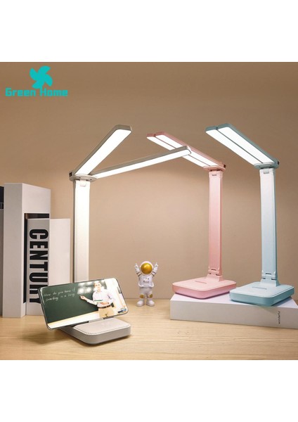Yeşil Ev Masaüstü Işık Parlaklığı Ayarlanabilir Yurt Yatak Odası USB Şarj LED Okuma Lambası (Yurt Dışından)
