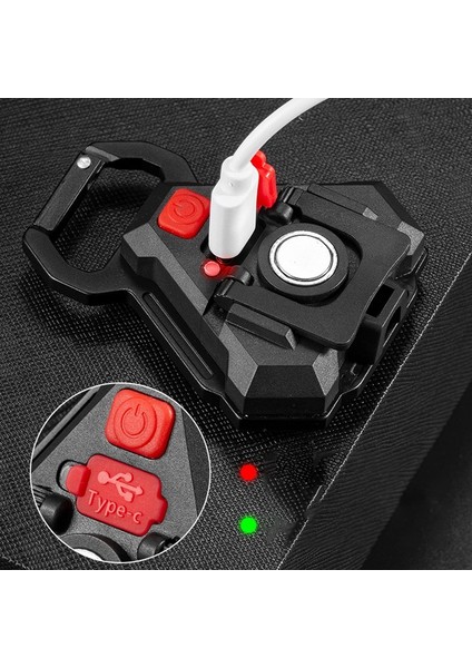 USB Şarj Edilebilir Mini Çok Fonksiyonlu El Feneri Cob Çalışma Işığı, 7 Aydınlatma Modlu 3 Renk (Yurt Dışından)