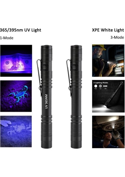 Taşınabilir Mini 3 W LED Uv Penlight Ultraviyole Kalem Işık El Feneri Tutkal Kür Pet Idrar Tespit Kullanımı Aaa Pil Için Klip ile (Yurt Dışından) fiyatları