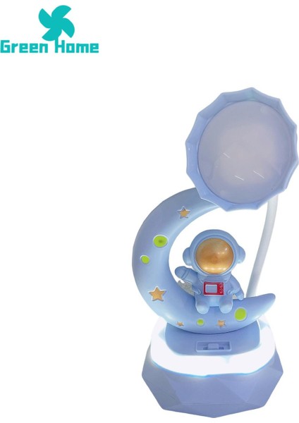 Yeşil Ev Başucu Lambası Şarj Edilebilir Astronot Spaceman LED Gece Başucu Lambası Hediye (Yurt Dışından)