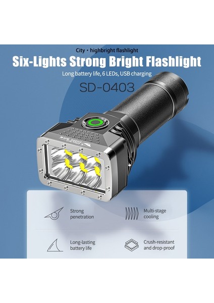 LED El Feneri Alüminyum Alaşımlı Şarj Edilebilir Mini Elektrikli Torch Kamp Yürüyüş Acil Durum Için Yüksek Parlaklık Dış Aydınlatma (Yurt Dışından)