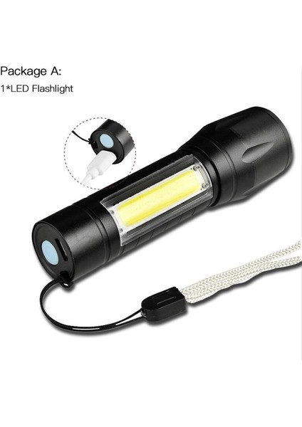Dahili Pil Xp-G Q5 Yakınlaştırma Odak Mini LED El Feneri Torch Lambası Fener 2000 Lümen Ayarlanabilir Penlight Su Geçirmez T6 LED Işık (Yurt Dışından)