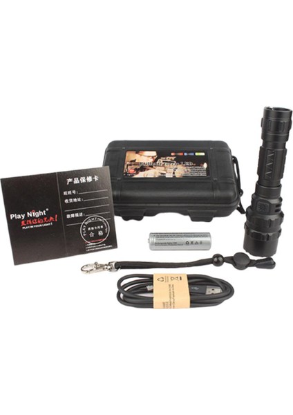 Te 1 Adet USB Şarjlı L2 Parlak LED El Feneri Açık Çok Fonksiyonlu Taktik Taşınabilir T6 Alüminyum Alaşımlı El Feneri (Yurt Dışından)