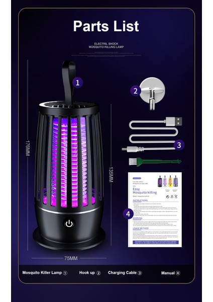 Elektrikli Sivrisinek Zapper Kovucu Lamba ve Aydınlatma Açık Kapalı Bahçe Uv LED Işık Sivrisinekler Böcek Aydınlatma (Yurt Dışından)