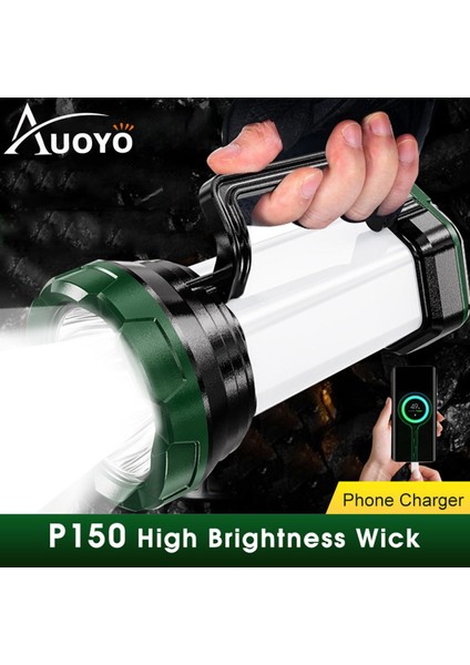Auoyo 10W El Lambası Işığı Güçlü Çok Fonksiyonlu Işık LED Projektör Cob Yan Işık USB Şarj Edilebilir Çalışma Işığı (Yurt Dışından)