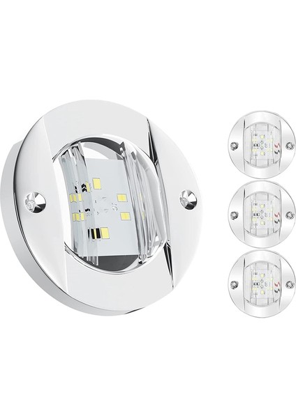 Adet Tekne Iç Aydınlatma, 12V LED Tekne Güvertesi Iç Aydınlatma 3 Inç Yuvarlak Beyaz 6 LED Kıç Kıç Ayna Çapa Işığı (Yurt Dışından) fırsatları
