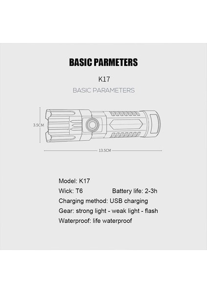 Mini Torch LED El Fenerleri USB Şarj Edilebilir Sabit Odak Flaş Lambası 1200 Mah Taşınabilir Kamp Su Geçirmez El Feneri (Yurt Dışından) modelleri