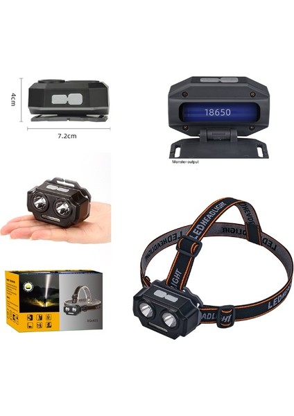 【rongcai】 Açık Kamp Taşınabilir Mini P30 + Smd LED Far USB Şarj Balıkçılık Farları El Feneri Unıace (Yurt Dışından)