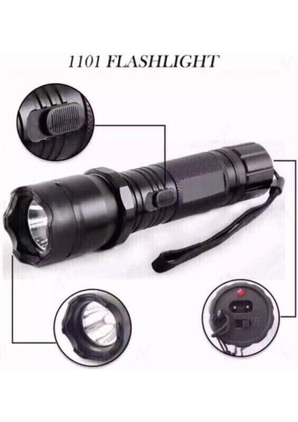 【rongcai】 Çok Fonksiyonlu El Feneri W Lazer Şarj Edilebilir (Yurt Dışından)