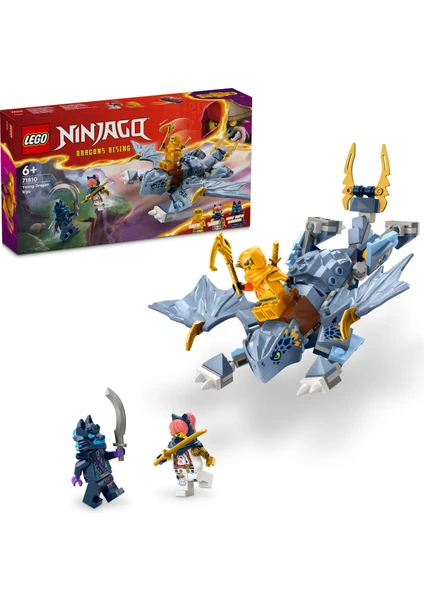 LEGO® NINJAGO® Genç Ejderha Riyu 71810 - 6 Yaş ve Üzeri Çocuklar için 3 Ninja Minifigürü İçeren Yaratıcı Oyuncak Yapım Seti (132 Parça)