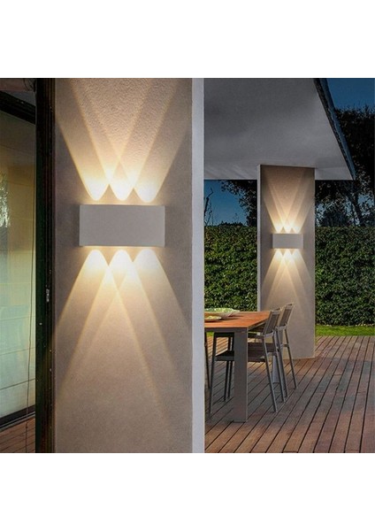 6 Watt, Gün Işığı LED Amatür, Modern Işık Desenli Aplik, Haiti Desen Armatür, Iç ve Dış Mekan Aplik