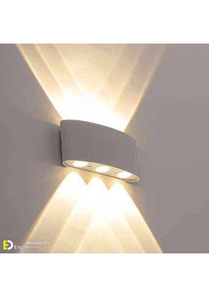 6 Watt, Gün Işığı LED Amatür, Modern Işık Desenli Aplik, Haiti Desen Armatür, Iç ve Dış Mekan Aplik fiyatları